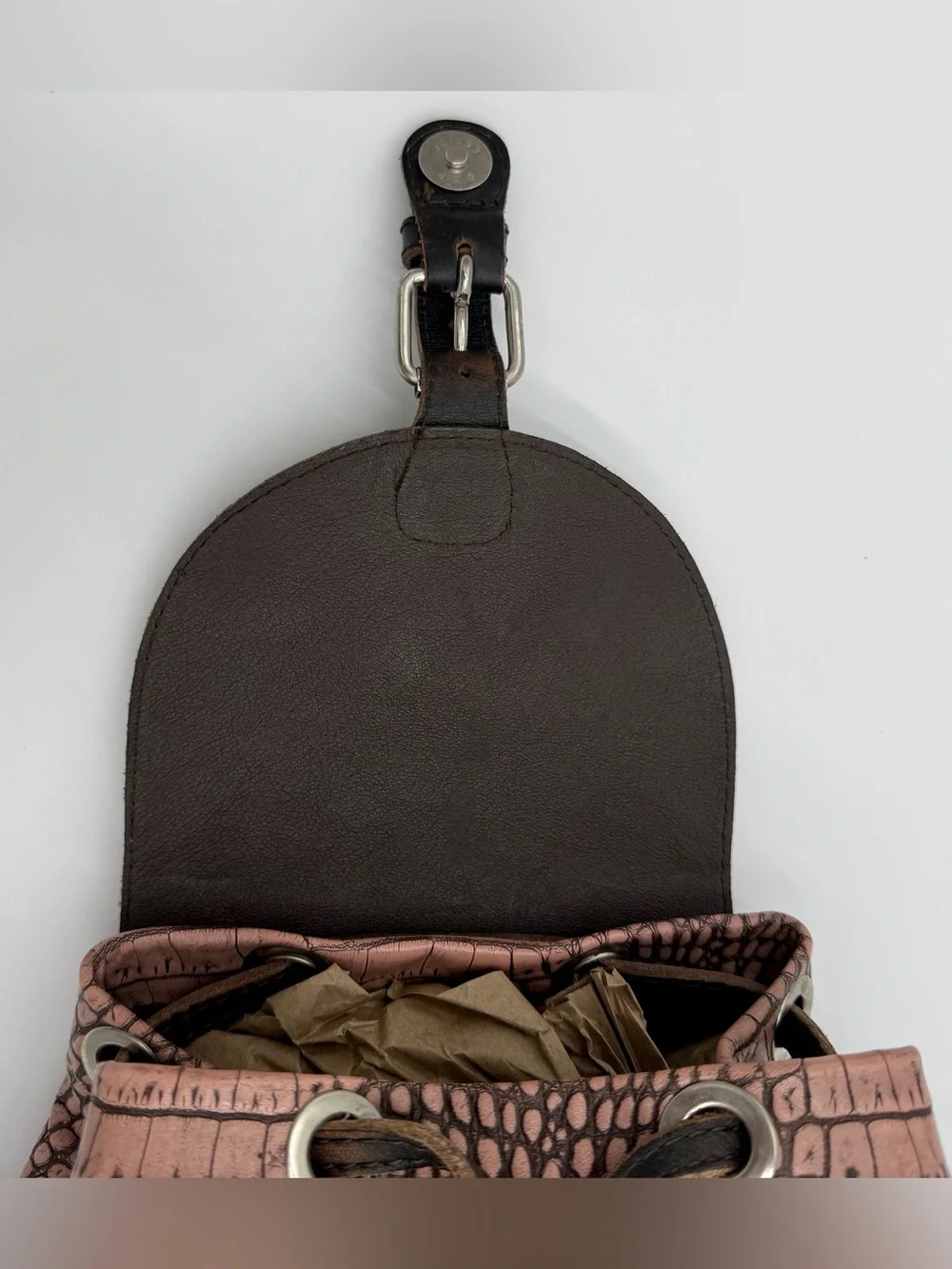 Freebird Pink Croco Brett Backpack